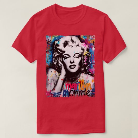 Marylin Monroe Grafitti Vintage T-shirt (Design voorkant)