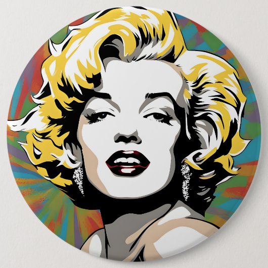 Marylin Monroe kunst Ronde Button 6,0 Cm (Voorkant)