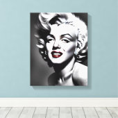 Marylin Monroe Portrait Canvas Afdruk (Insitu (Houten vloer))