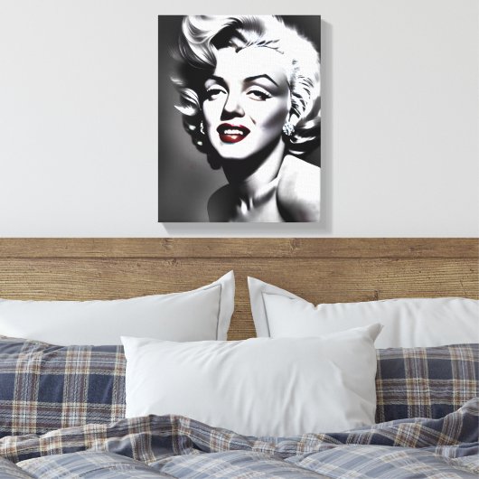 Marylin Monroe Portrait Canvas Afdruk (Insitu (Slaapkamer))