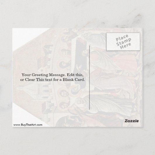 Mary's begrafenis van Duccio Briefkaart (Achterkant)