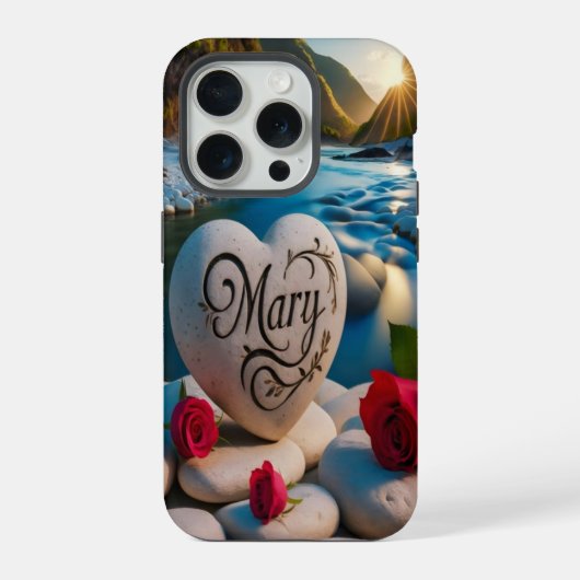 Mary's Heart in Mountain Valley iPhone Hoesje (Achterkant)