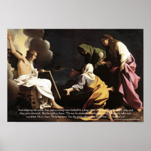 Marys, Jezus Tomb, hij is Risen Bijbelverse Artwor Poster