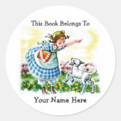 Mary's Lamb Bookplate Sticker (Voorkant)
