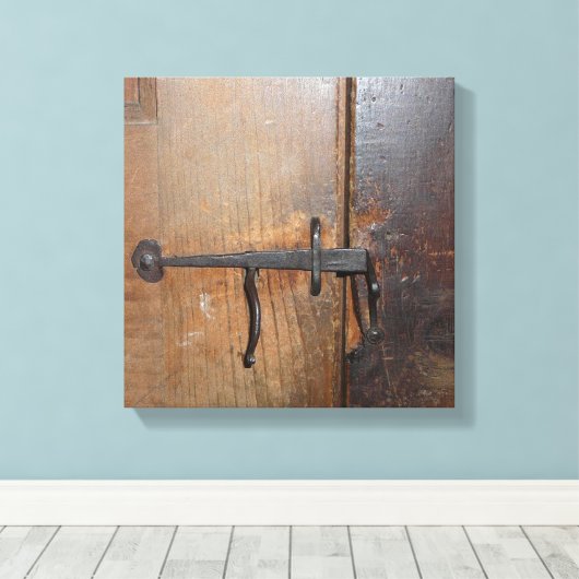 Mary's Schoolhouse Rustic Door Lock - Sudbury MA Canvas Afdruk (Insitu (Houten vloer))