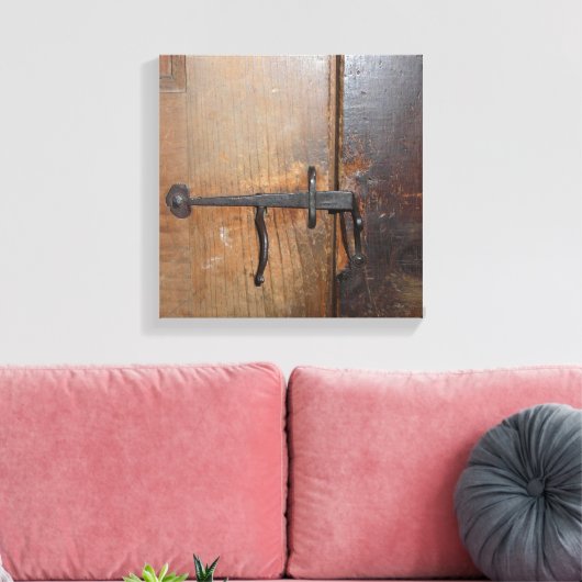 Mary's Schoolhouse Rustic Door Lock - Sudbury MA Canvas Afdruk (Insitu (Woonkamer))