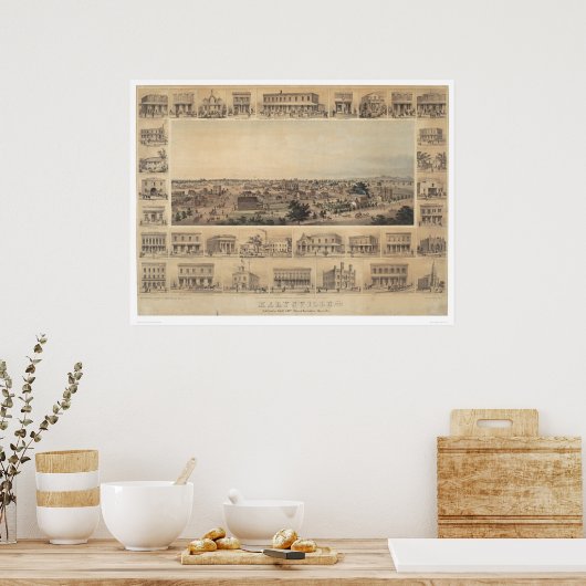 Marysville, California Panoramic Map (2505A) Poster (Keuken)