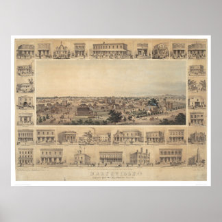 Marysville, California Panoramic Map (2505A) Poster