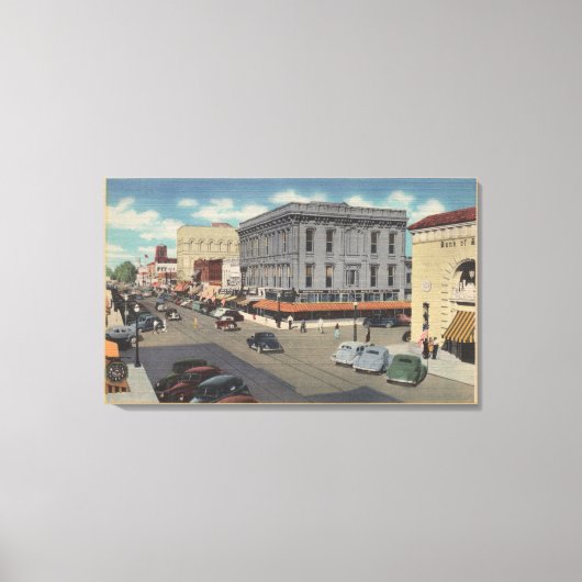 Marysville, Californië, Uitzicht D Street Canvas Afdruk (Voorkant)