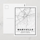 Maryville Tennessee USA Travel City Map Briefkaart (Voorkant / Achterkant)