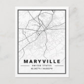 Maryville Tennessee USA Travel City Map Briefkaart (Voorkant)