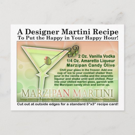 Marzipan Martini Recipe Briefkaart (Voorkant)
