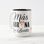 Mas Cabrona que Bonita Tweekleurige Koffiemok (Voorkant links)