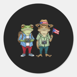 Más Fotos Puerto Rico Mexicaanse Vlag Funny Sapo C Ronde Sticker