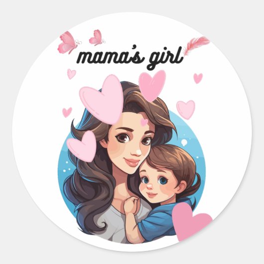 Ma's girl ronde sticker (Voorkant)