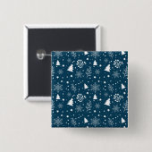 mas Leaf and Snow Vierkante Button 5,1 Cm (Voorkant /achterkant)