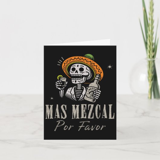 Mas Mezcal Por Favor Funny Cinco De Mayo Barkeeper Kaart (Voorkant)