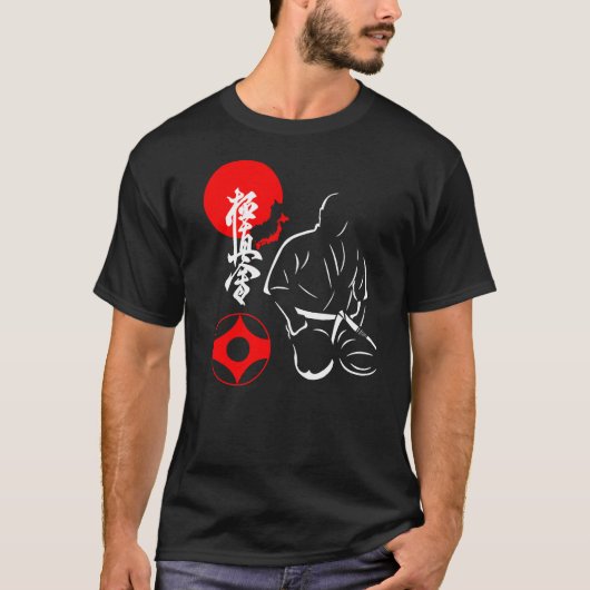 Mas Oyama Seiza - Kyokushin Karate Design T-Shirt (Voorkant)