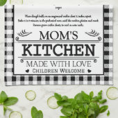 Ma's Recept Zwart Witte Boerderij Buffalo Plaid Theedoek (Gevouwen)