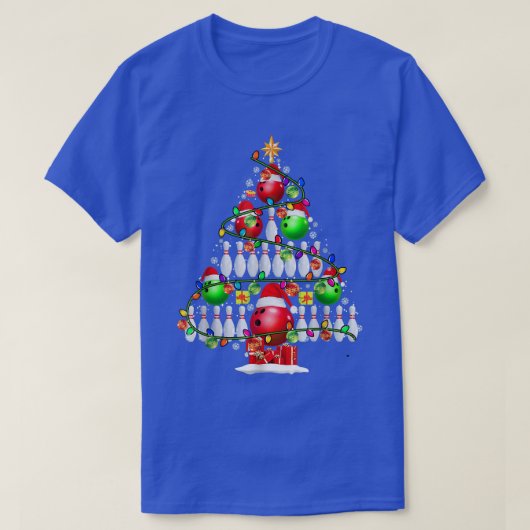 mas Tree Bowling-kerstlampjes voor de kerstman P T-shirt (Design voorkant)