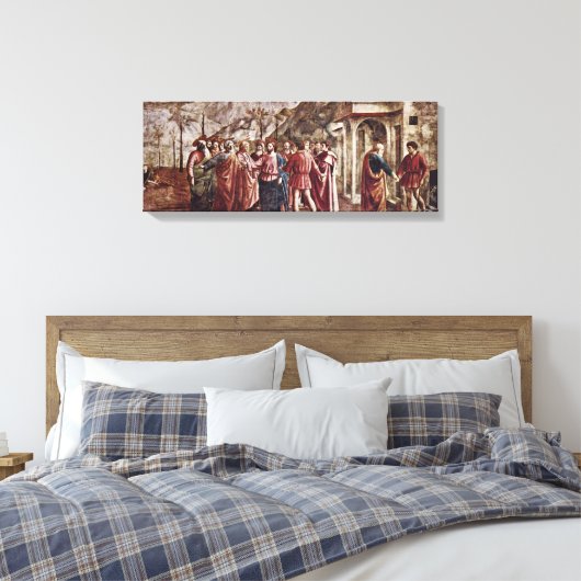 Masaccio - Het eerbetoon geld Canvas Afdruk (Insitu (Slaapkamer))