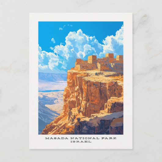 Masada National Park Israel Travel Briefkaart (Voorkant)