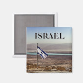 Masada uitzicht met Israëlische vlag Magneet (Voorkant / Achterkant)