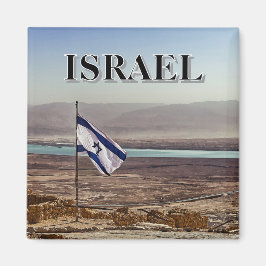 Masada uitzicht met Israëlische vlag Magneet