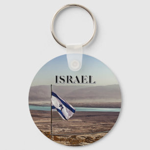 Masada uitzicht met Israëlische vlag Sleutelhanger