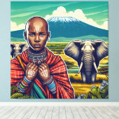 MASAI ART CANVAS WALL LIJST AFDRUK (Insitu (Houten vloer))