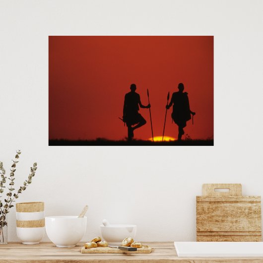 Masai at Sunset Poster (Keuken)