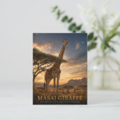 Masai-giraffe savanne DIEREN Briefkaart (Staand voorkant)