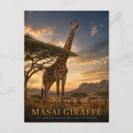 Masai-giraffe savanne DIEREN Briefkaart