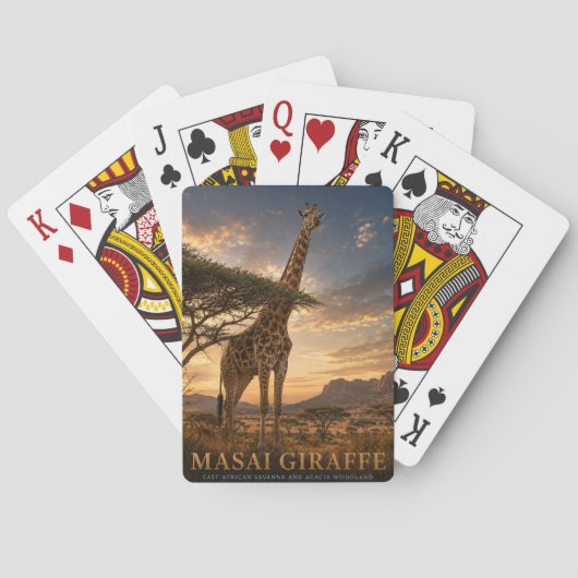 Masai-giraffe Savanne DIEREN Poker Pokerkaarten (Achterkant)