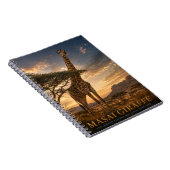 Masai-giraffe Savanne VINTAGE Notitieboek (Rechterzijde)