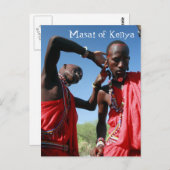 Masai Groom maakt zich klaar voor zijn bruiloft in Briefkaart (Voorkant / Achterkant)