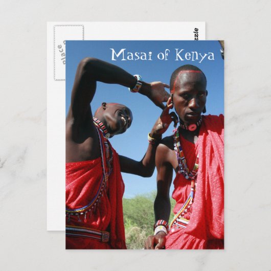 Masai Groom maakt zich klaar voor zijn bruiloft in Briefkaart (Voorkant / Achterkant)