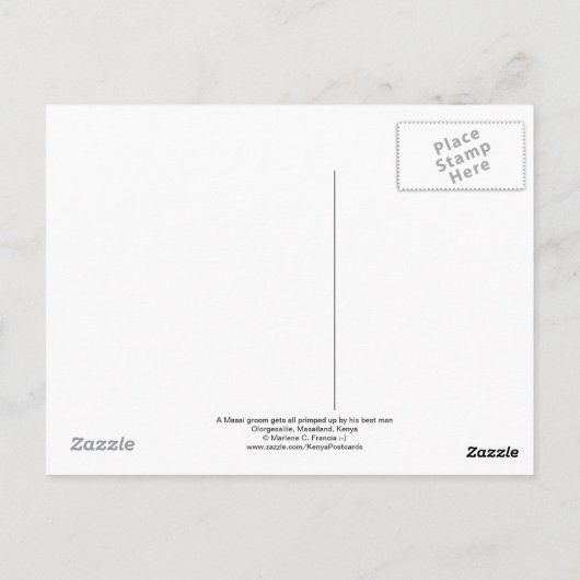 Masai Groom maakt zich klaar voor zijn bruiloft in Briefkaart (Achterkant)