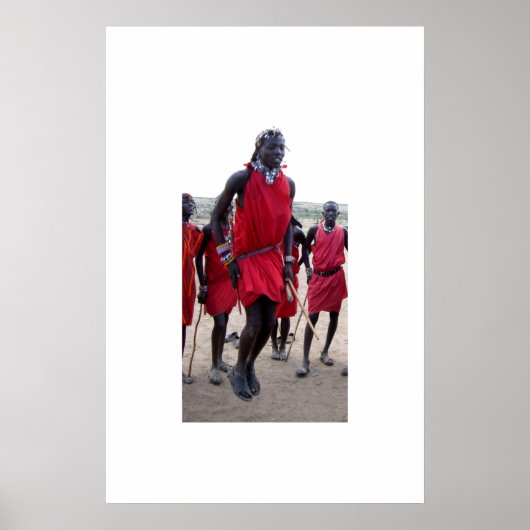 Masai-krijgers in Kenia Poster (Voorkant)