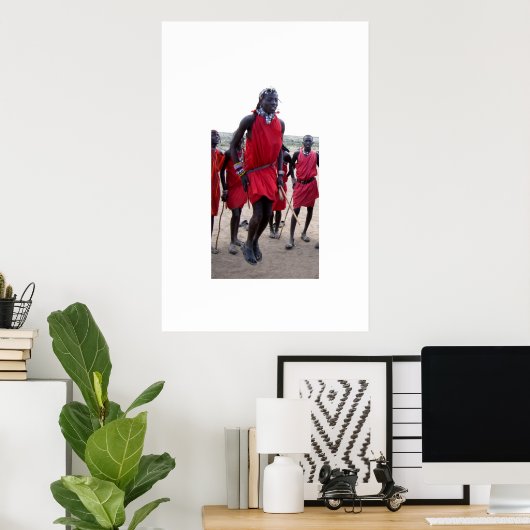 Masai-strijders in Kenia Poster (Thuiskantoor)