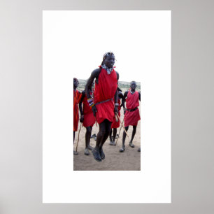 Masai-strijders in Kenia Poster