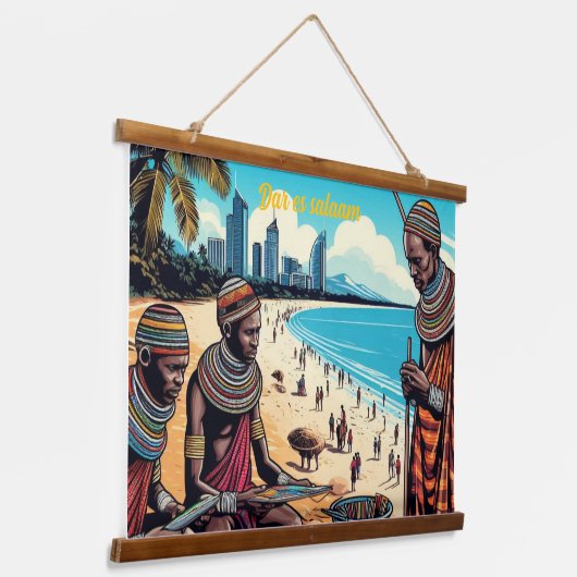 Masai Trades mannen Tapestry Hangend Wandkleed (Gebogen)