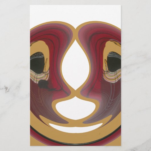 Masai Tribal Whirl Art Print Briefpapier (Voorkant)
