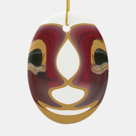 Masai Tribal Whirl Art Print Keramisch Ornament (Voorkant)