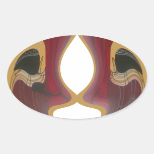 Masai Tribal Whirl Art Print Ovale Sticker