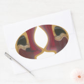 Masai Tribal Whirl Art Print Ovale Sticker (Envelop)