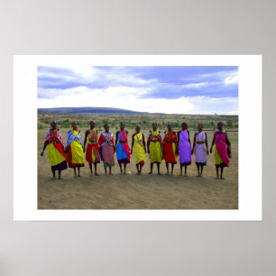 MASAI VROUWEN IN KENIA AFRIKA POSTER