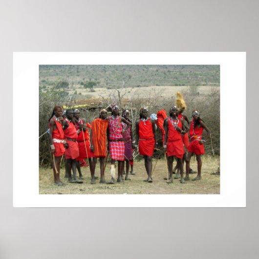 MASAI WARRIOREN IN KENIA AFRIKA POSTER (Voorkant)