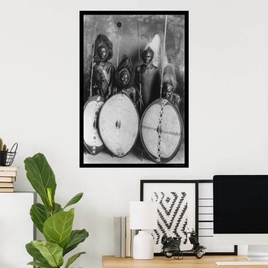 Masai Warriors Kenia, Afrika 1920 Poster (Thuiskantoor)