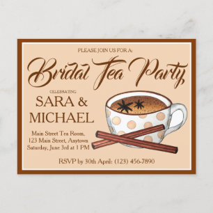 Masala Chai Bruids Bruiloft Douche Teacup Tea Part Uitnodiging Briefkaart